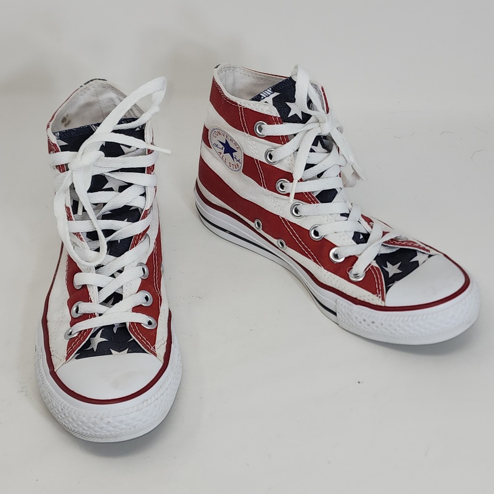 Converse Chuck Taylor High Top Sneakers 6 American Flag Stars Stripe